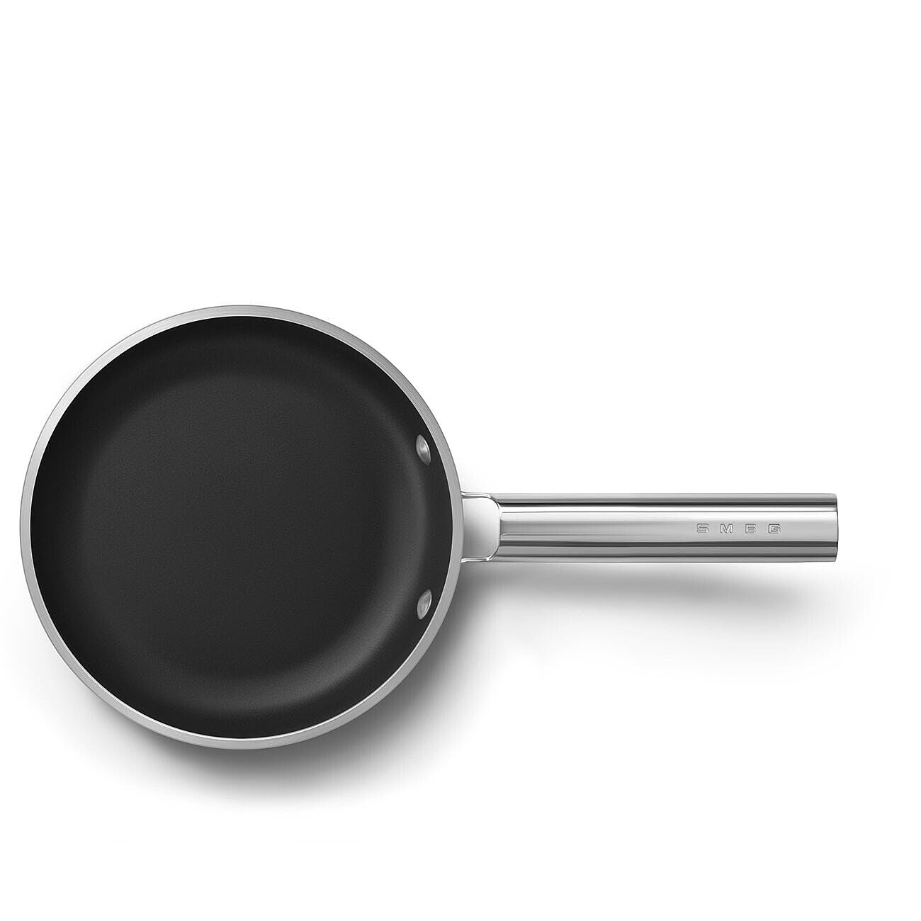 Smeg, Poêle antiadhésive FPF2002BLM, diamètre 20 cm, revêtement céramique sans PFAS, manche en acier inoxydable, pour tous les plans de cuisson, jusqu'à 250° au four, capacité 1,5 L, noir mat