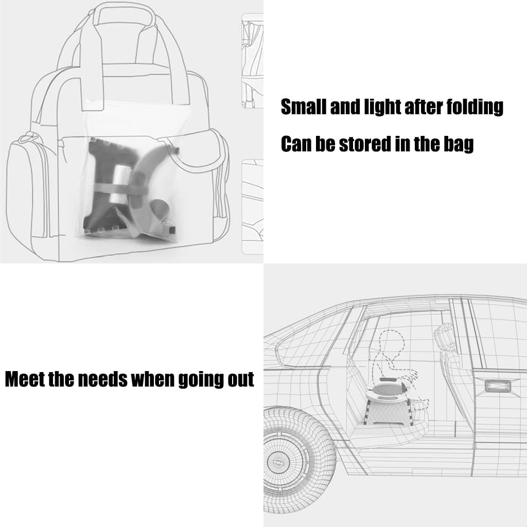 Car Toilet Seat Outdoor Foldable Little Boys and Girls Car Potty, Camping Portable PP Urinal Tool, Suitable for 1-6 Years Old, Load-Bearing 50kg (Color : Gray, Size : 22 * 23 * 15cm)