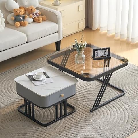 BTM Tables Gigognes en Bois et Verre Cover