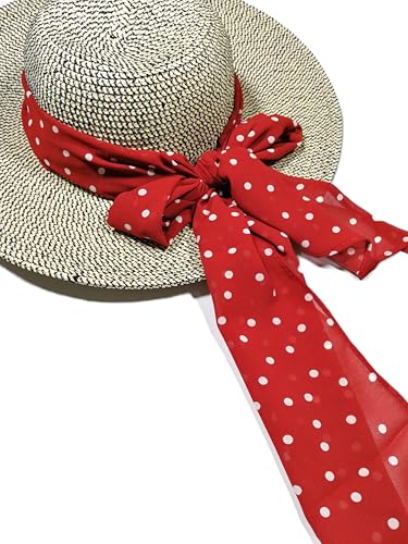Shanlin Vintage Polka Dot Chiffon Skinny Scarf – Lightweight Retro Long Ribbon for Neck, Hair, Hat4