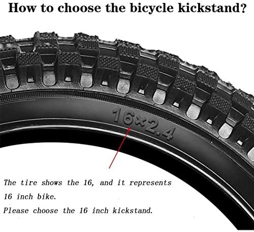 SEISSO Bike Kickstand for Kids Bike 16 inch Wheel, Universal Rear Side Bicycle Kick Stand for 16" Wheel, Premium Steel with Pad, Replacement Child Kickstand - 2