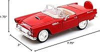 Vista 2 de 1956 Ford Thunderbird Convertible, Rojo - Motormax 73215 - Escala 1/24 Modelo de Coche de Juguete Fundido a Presión