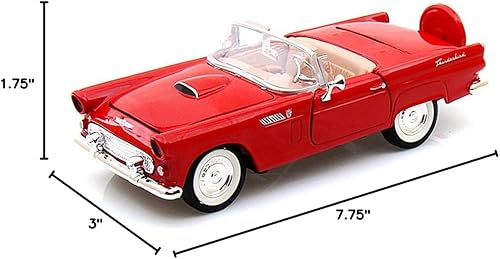 Miniatura 2 de 1956 Ford Thunderbird Convertible, Rojo - Motormax 73215 - Escala 124 Diecast Model Toy Car