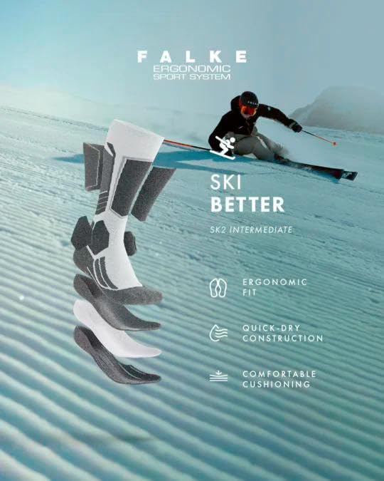 Image of FALKE Women's SK2 Intermediate Ski Socks, Warming, Quick Dry Merino Wool, 1 Pair