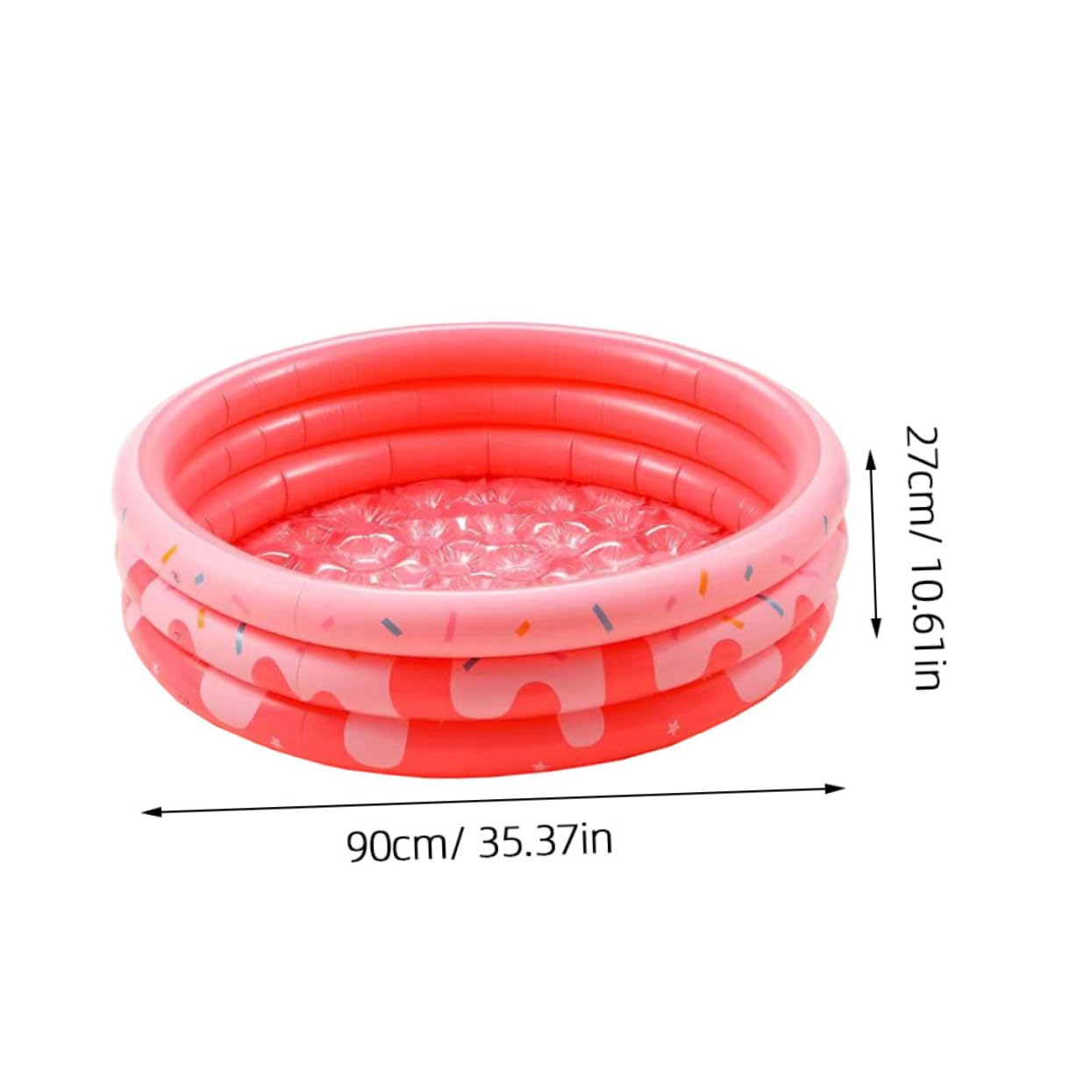 Pataugeoire Gonflable Ronde pour Garçon et Filles et Bébé, PVC Épais, Rose