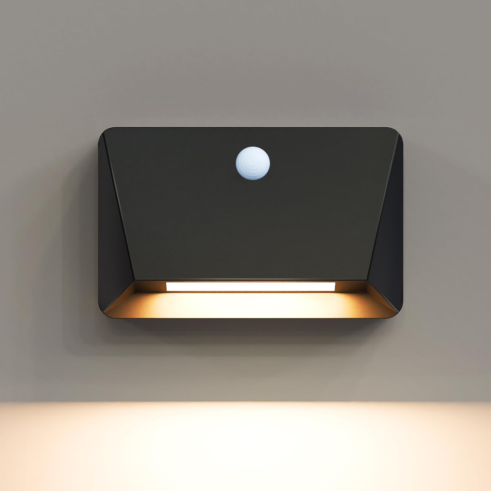 uuffoo Magnetic Linkage Sensor Wall Light - Rechargeable Multi-Sensor Night Light with 120° Motion Detection, 3 Brightness Levels, Wireless Indoor Wall Lamp for Home &amp; Hall Decor(Black)