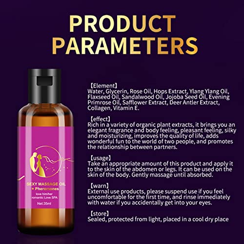 Panarciss Sensual Massage Oil For Couples - Essential Oil Sexually Stimulating Natural Long Lasting Perfume Pheromone - Sexy Massage Oil + Pheromones - Valentine's Day Gifts For Her And Him #TOP4