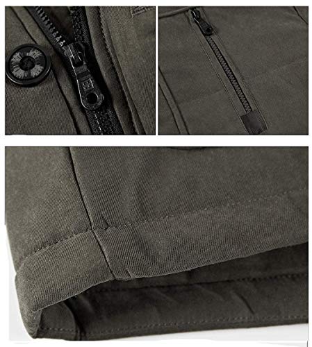 Image of PRIJOUHE Men's Winter Coats Down Jackets Outerwear Long Cotton Coat Men Thick Warm Fur Jacket Coat Overcoat