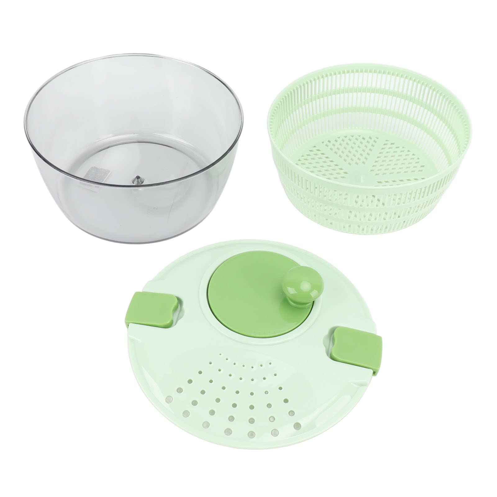 Salad Spinner, Efficient Lettuce Spinner Quick Spin Dry Vegetables Fruit and Vegetable Washer for Kitchen (Green)