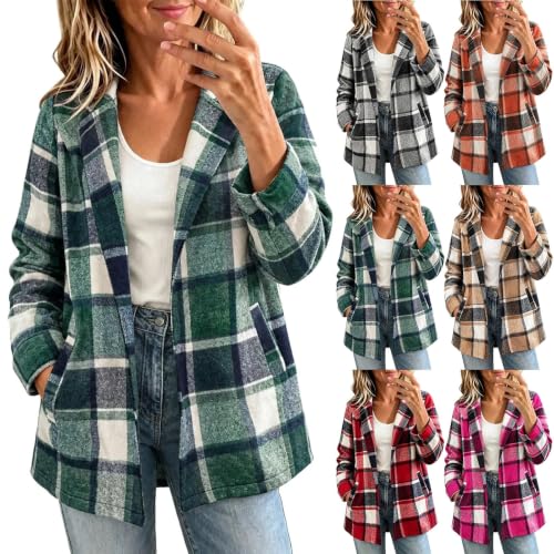 Flannel Jacket Women Shacket Plaid Long Sleeve Casual Fall Outfits 2026 - image 1