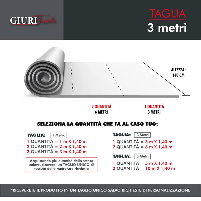 GIURI TESSUTI - PENELOPE, Tessuto Effetto Canapone - Idrorepellente e Antimacchia, Ideale per Arredo e Tappezzeria - Altezza 140 cm (3 Metri, Grigio Chiaro)