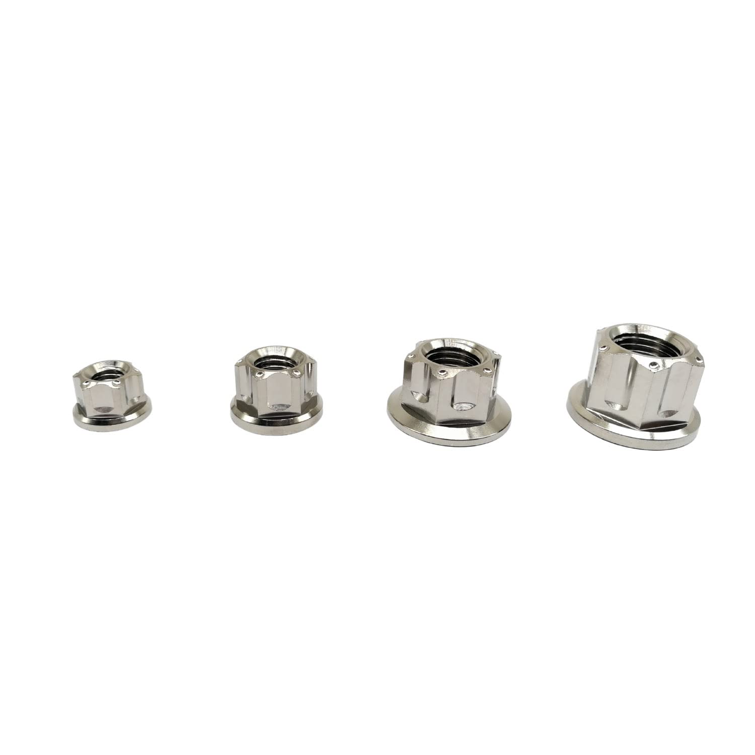 Muttern M6 M8 M10 M12 Mutter Sechskantflanschbolzen Schraubenmutter für Lokomotive und Motorrad Fahrrad Auto Boot Bremszubehör Titanbefestigungen Titanmutter 5er-Pack