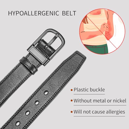 Nickel and Metal Free Hypoallergenic Leather Tsa Approved Belt for Men with Plastic Buckle Airport Friendly2