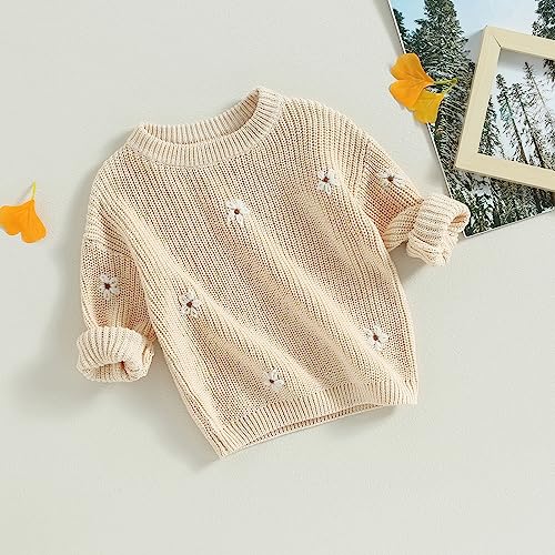 Baby Girl Toddler Knit Sweater Winter Clothes Cute Flower Crewneck Long Sleeve Pullover Newborn Infant Warm Tops4