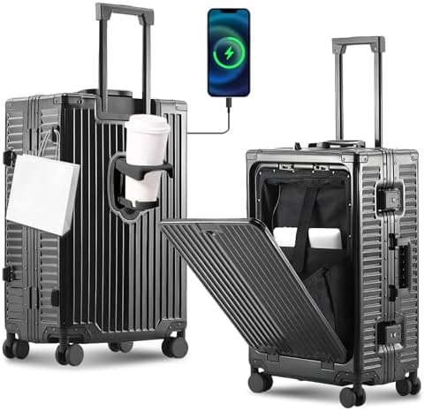 Gets All Aluminum Luggage For Business Trips,24 Inch Hardshell Sp...