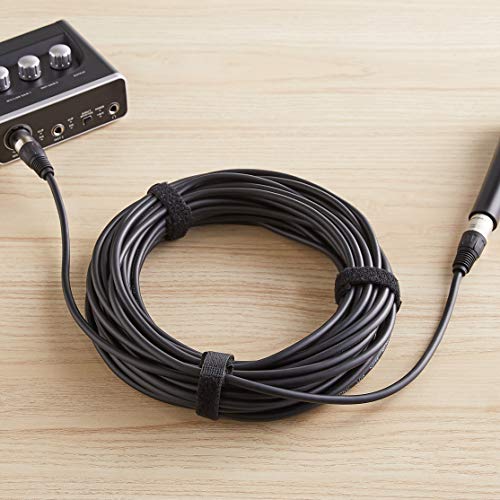 Image of Amazon Basics XLR Microphone Cable for Speaker or PA System, Recording Studio, All Copper Conductors, 6MM PVC Jacket, 50 Foot, Black