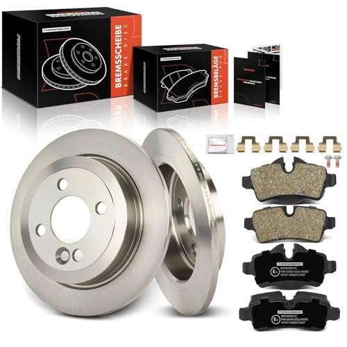 Frankberg 2x Bremsscheiben + 4x Bremsbeläge Hinten Kompatibel mit Min.i R50 R53