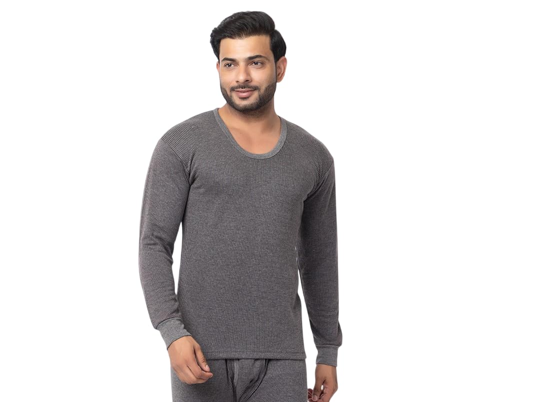 Men's Ribbed Thermal Full Sleeve Round Neck Winter Innerwear Top (Top-M-THML-3x1)-image-28