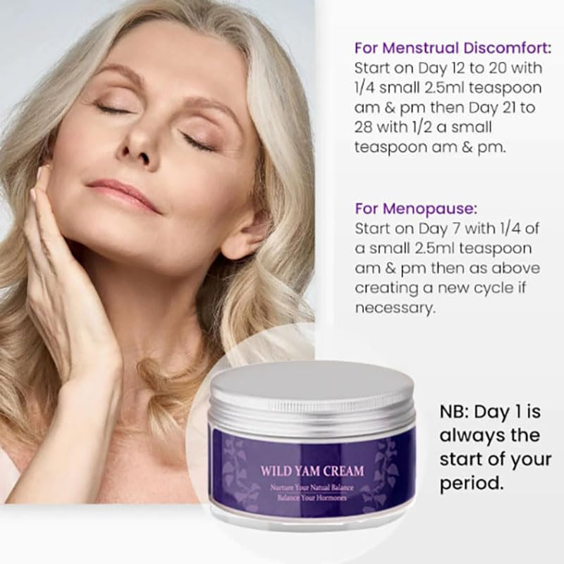 Miniatura 2 de Crema de ñame silvestre para mujeres, crema orgánica de ñame silvestre para equilibrar hormonas, ingredientes naturales, trébol rojo St Germain