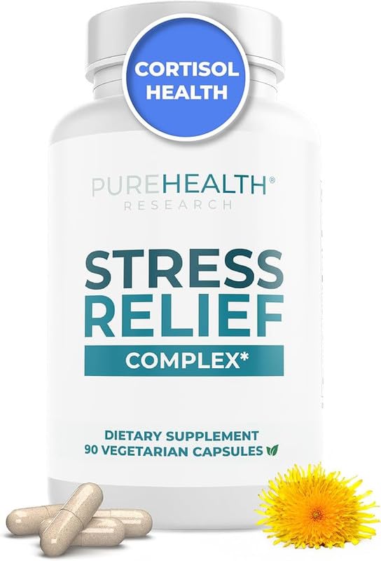 Evorina PUREHEALTH RESEARCH Stress Release Complex - Mood Support Supplement for Women & Men - Helps With Occasional Stress & Relaxation - With Ashwagandha, L Theanine, Lemon Balm, Niacin & More - 90 Capsules | High Strength Herbal Supplement | Clean Label Ayurvedic Wellness-image-39