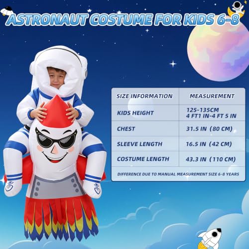 Inflatable Astronaut Costume for Kids,Boys Space Suit Halloween Costume - image 7