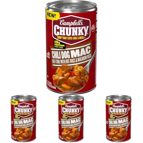 Campbell’s Chunky Chili Dog Mac Soup, 18.8 oz Can (Pack of 4)
