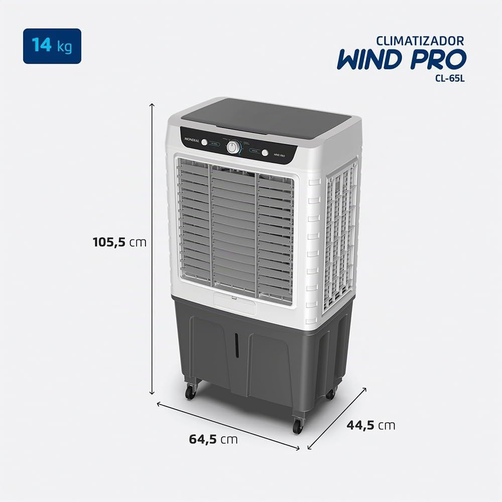 MONDIAL Climatizador Wind Pro, Branco/Cinza, 260W, 110V - CL-65L