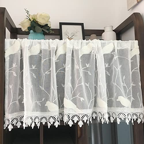 Cortinas transparentes tipo cenefa corta para ventanas de sala y comedor 6