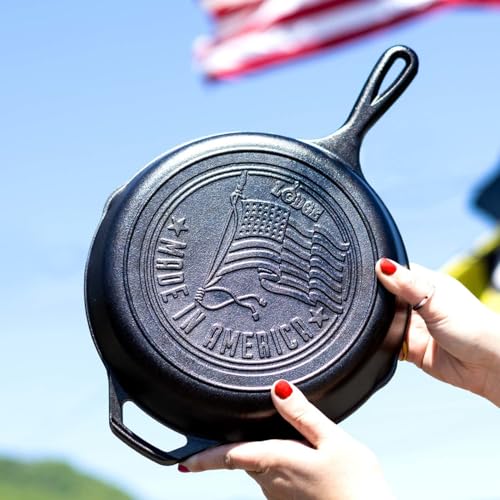 Image of Lodge Cast Iron 10.25 inch Skillet with American Flag Design