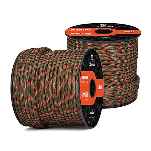 Abma Cord Paracord 620 lbs 4mm 9 Strands 100% Nylon 30M - Apocalypse, Military-apocalypse, 30 Meters