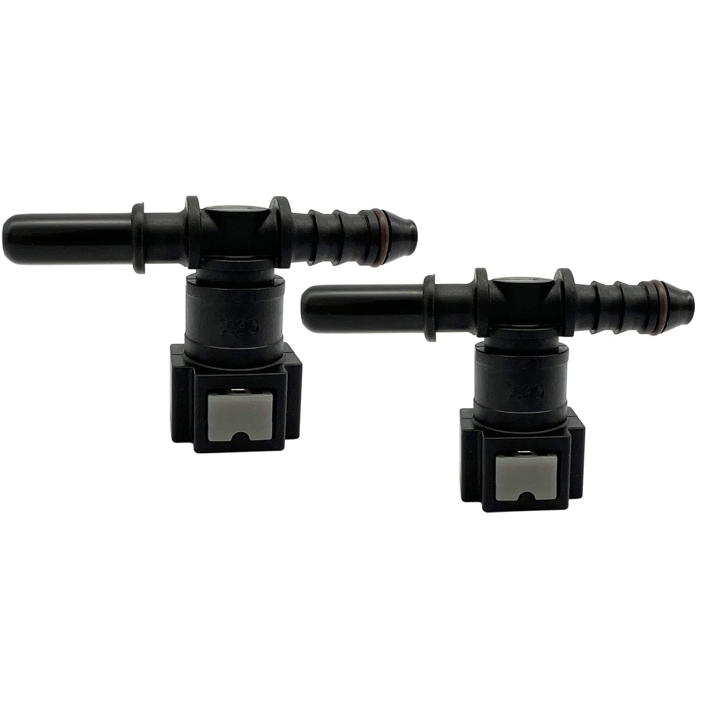 5/16 (7.9mm) SAE to 1/4(6.3mm) ID 5/16(8mm) OD Nylon Tubing Fuel Line Quick Release Connector, Pack of 2