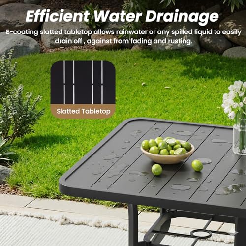 Image of Soohow Patio Dining Set for 4, 5-Piece Outdoor Table and Chairs Set, 4 x Swivel Outdoor Dining Chairs with Paded Textilene and 35 inchx35 inch Patio Table with 1.57 inch Umbrella Hole for Poolside, Backyard