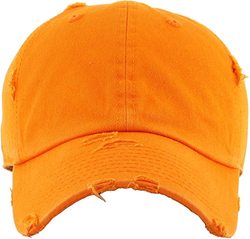 Image of KBETHOS Vintage Washed Distressed Cotton Dad Hat Baseball Cap Adjustable Polo Trucker Unisex Style Headwear Adjustable