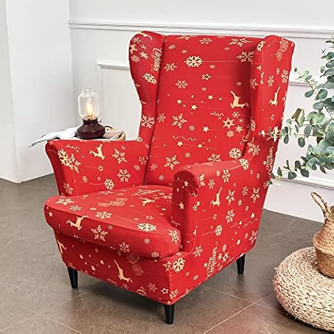 Highdi Stretch Wingback Chair Covers Set Cover