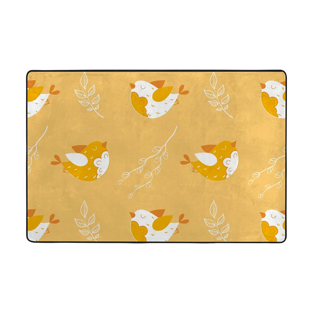 Grand tapis de sol super doux oiseaux et branches pour salon et chambre