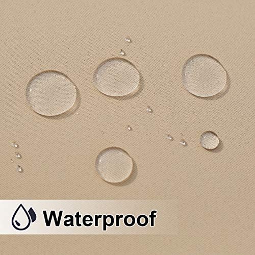 NICETOWN Outdoor Gazebo Curtains Windproof Top & Bottom Grommet, Thermal Insulated Light Blocking Windproof Drapes for Yard/Porch, W52 x L84, Set of 2, Biscotti Beige - 3