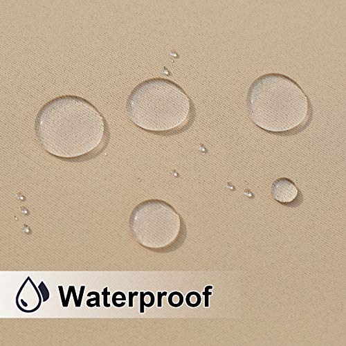 Nicetown 2 Panels Weighted Blackout Curtains Patio Windproof Top & Bottom Grommet, Thermal Insulated Light Blocking Windproof Drapes Keep Privacy For Yard/Porch, Biscotti Beige, W52 X L84 #TOP3