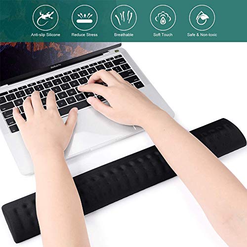 Ergonomisches Tastatur- und Maus-Handgelenkauflage-Set, Memory-Schaum-Unterstützung mit rutschfester Unterseite für komfortables Spielen, Büro und Heimcomputer