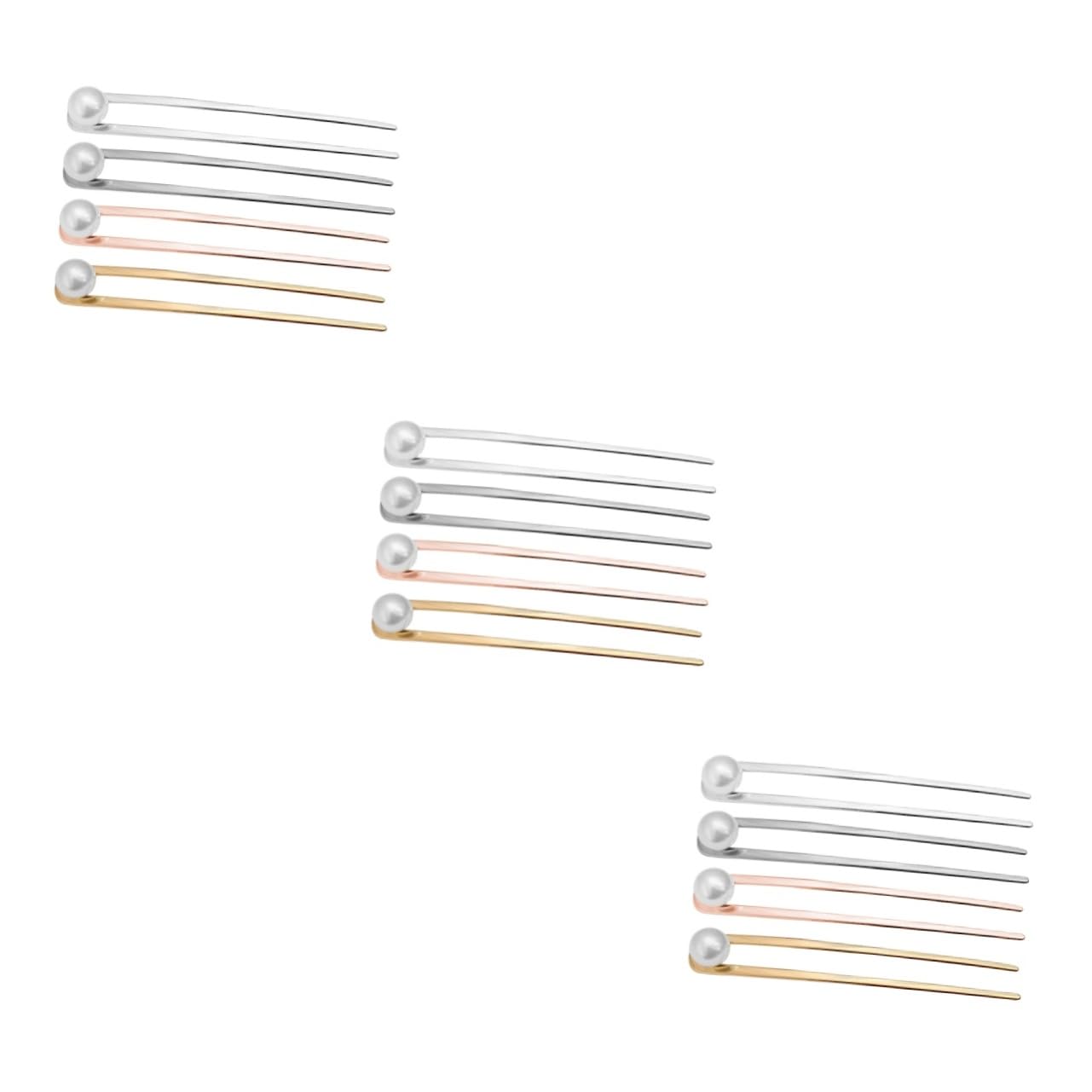 Housoutil 12pezzi Forcine Per Metallo Con Perle Accessori Eleganti Per Chignon Per Cerimonie e Occasioni Speciali e Gunmetal