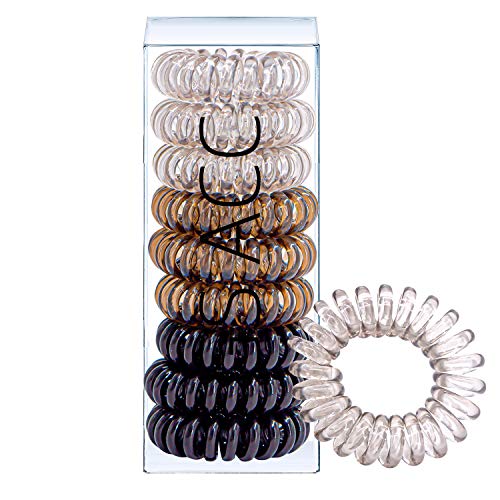 Huryfox 9 Piezas Gomas del Pelo, Espiral Elásticas Cabello Accesorios, Traceless Anillo...