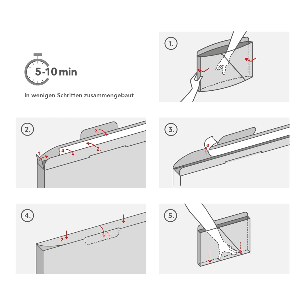 Rotho MyPaper organizer na dokumenty MY PAPER Plus, tworzywo sztuczne (PP) nie zawiera BPA, biały/czerwony, 36,4 x 16,8 x 31,7 cm