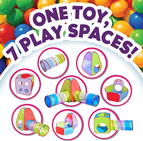 image for 7 Piece Pop Up Tent with Bonus Play Balls - Play Tents with Tunnels an