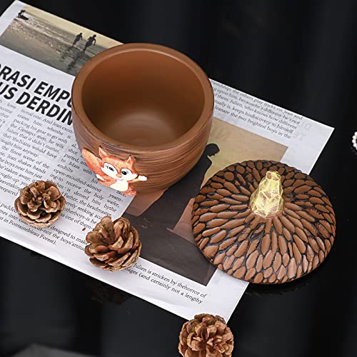 Hipiwe Decorative Jewelry Box Small Pinecone Keepsake Box With Lovely Squirrel Trinket Organizer Container Jar Jewelry Storage Boxes For Ring Earrings Candy Coins And Small Collections #TOP5