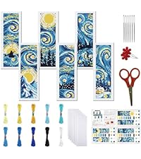 FREEBLOSS 6 Sets Cartoon Cat Cross Stitch Bookmark Kits For Beginners 22 * 8cm Cross Stitch Kit With Instructions Full Kit Of Cross Stitch Handmade Bookmark - View #4