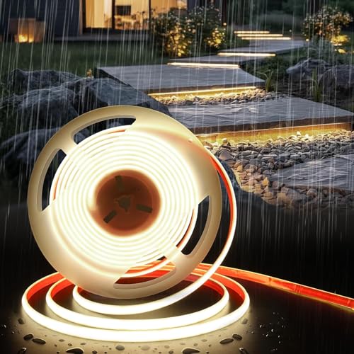 Ledstrip, 24 V, laagspanning, 10 meter, 15 W/m, dimbaar, lineaire COB, lemmet continu licht, 280 leds/m, 16200 lumen, waterdicht IP68, ideaal voor de verlichting van zwembad, fontein, boot,