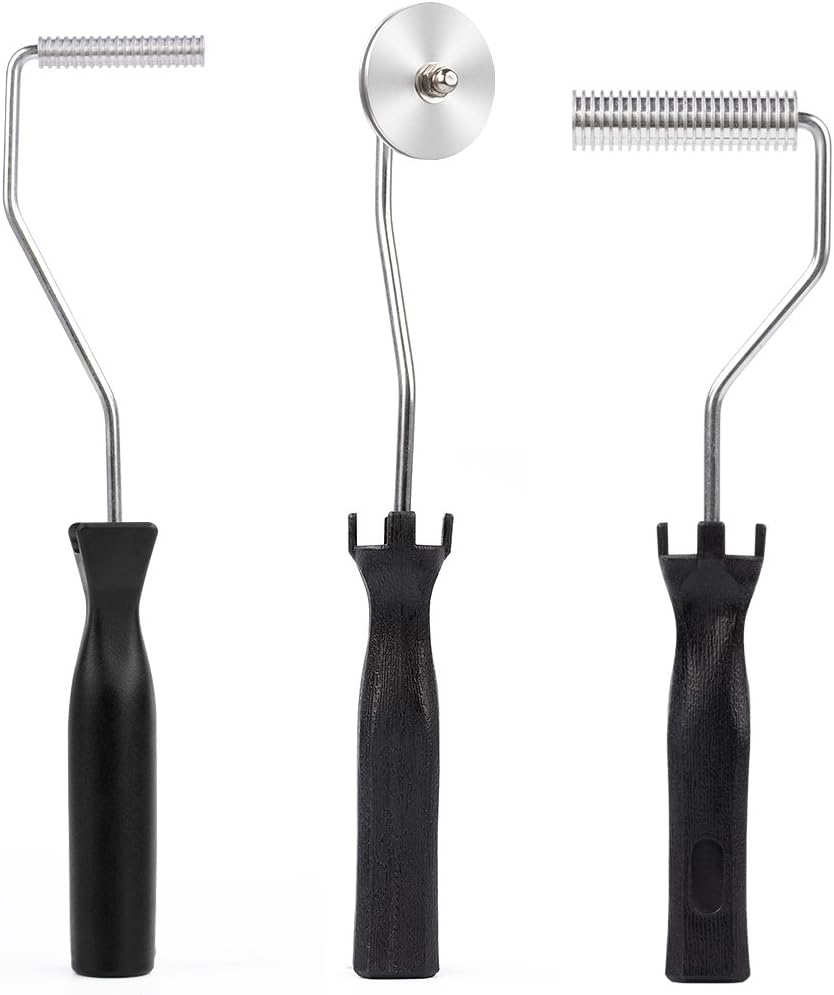 3PCS Fiberglass Roller Kit, Fiberglass Bubble Paddle Tool Laminating