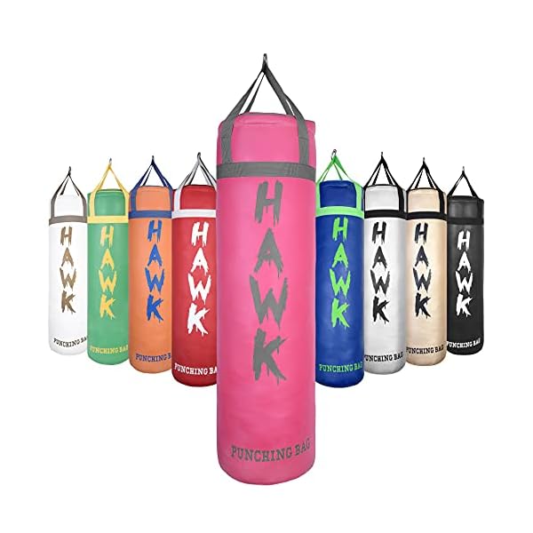 Punching Bag for Boxing Gloves MMA Training Muay Thai Fitness Banana Workout Kickboxing Grappling Karate Heavy Target Bag 4FT UNFILLED (Pink)