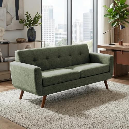 Tbfit 65' W Loveseat Sofa, Mid Century Modern Couches Love Seats for Living Room, Button Tufted...