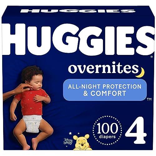 Image of Huggies Size 4 Overnites Baby Diapers: Overnight Diapers, Size 4 (22-37 lbs), 100 Ct
