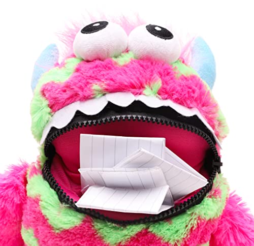 Toyland® 9" (23cm) Pink & Green Colour Worry Monster Plush Soft Toy - Loves Eating Your Worries, Green,pink, 9 inches - Image 3